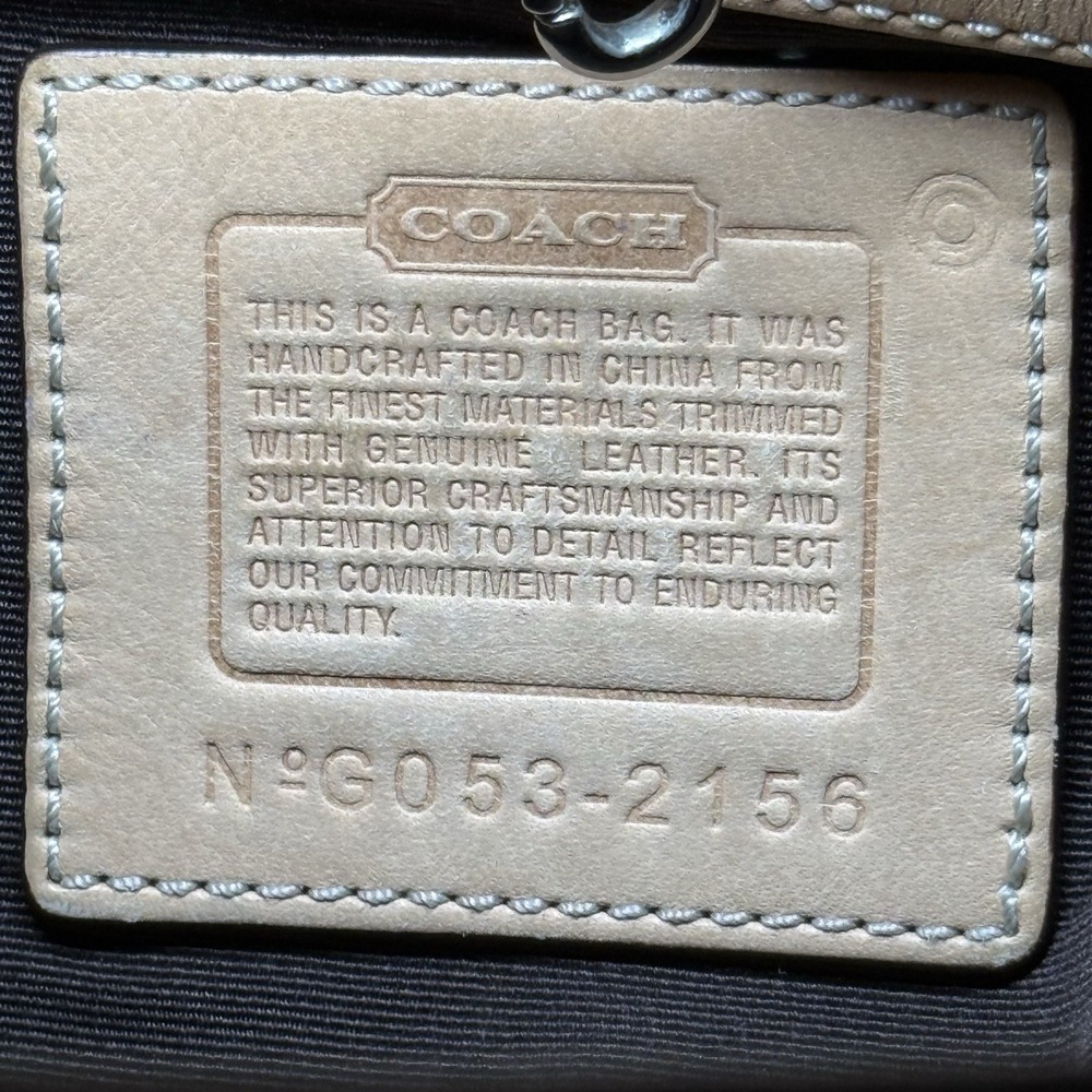 COACH Purse Vintage Signature Jacquard Canvas Leather Hobo Shoulder Bag 2156 Y2K - Picture 8 of 10